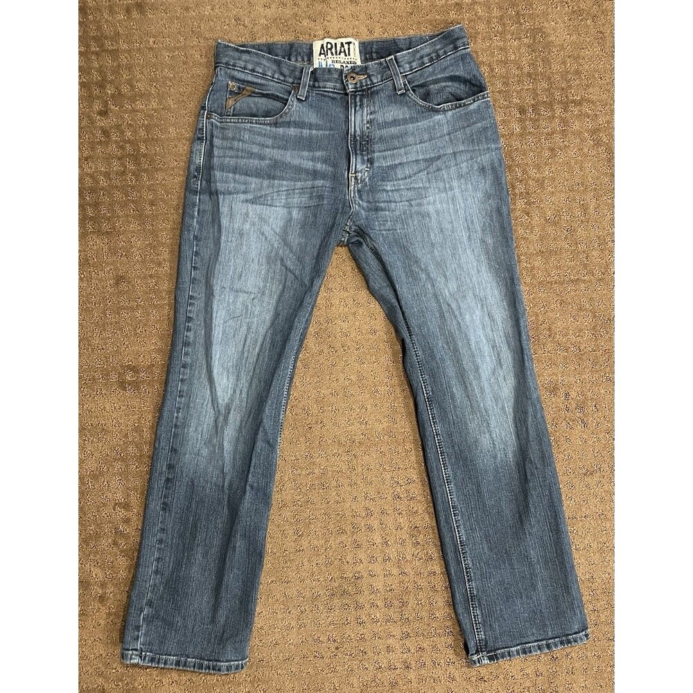 Ariat M2 Traditional Relaxed Boot Cut Denim Jean Mens 34x32 Blue western